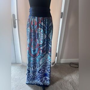 Beautiful Blue Paisley Maxi Skirt